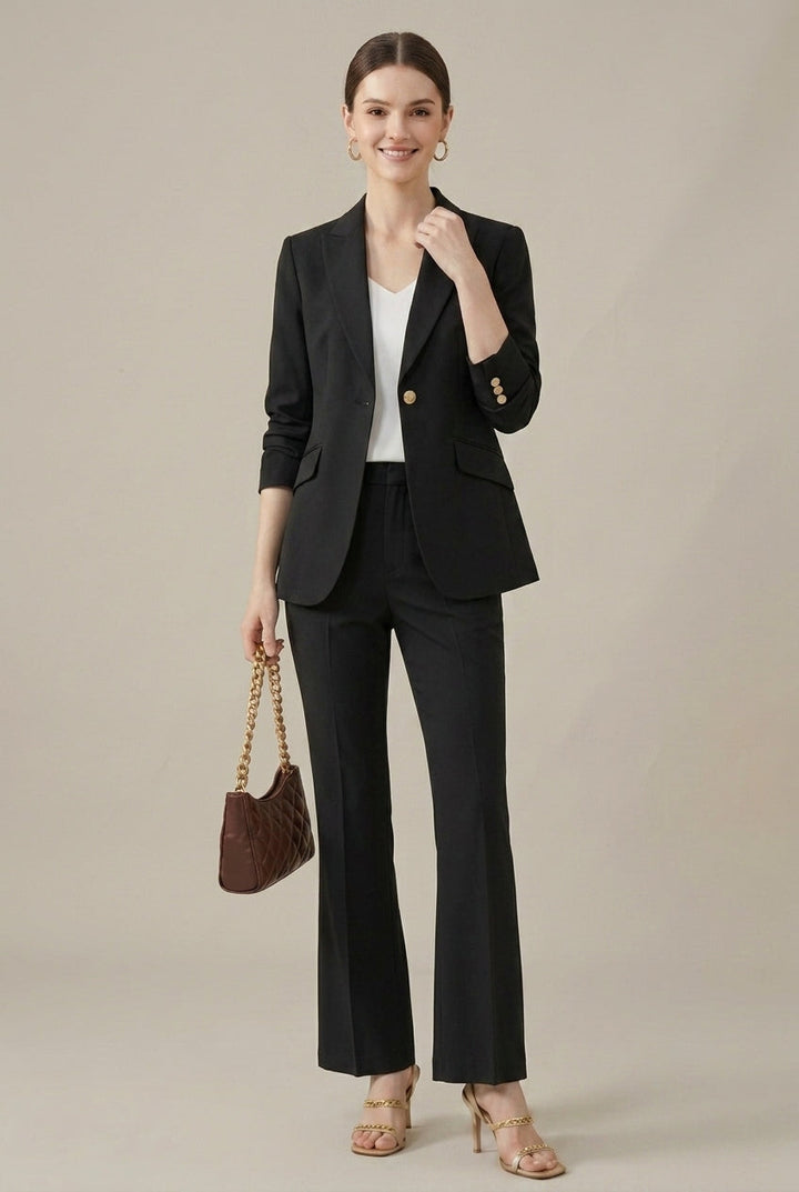 Women's Elegant Tailored Blazer and Trouser Set