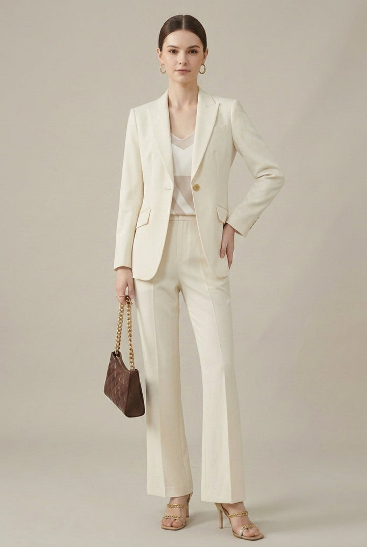 Women's Elegant Tailored Blazer and Trouser Set