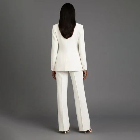 Women's Elegant Blazer and Slim Trousers Suit Set