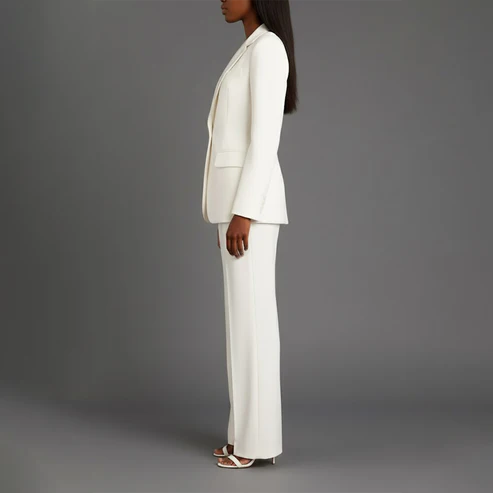 Women's Elegant Blazer and Slim Trousers Suit Set