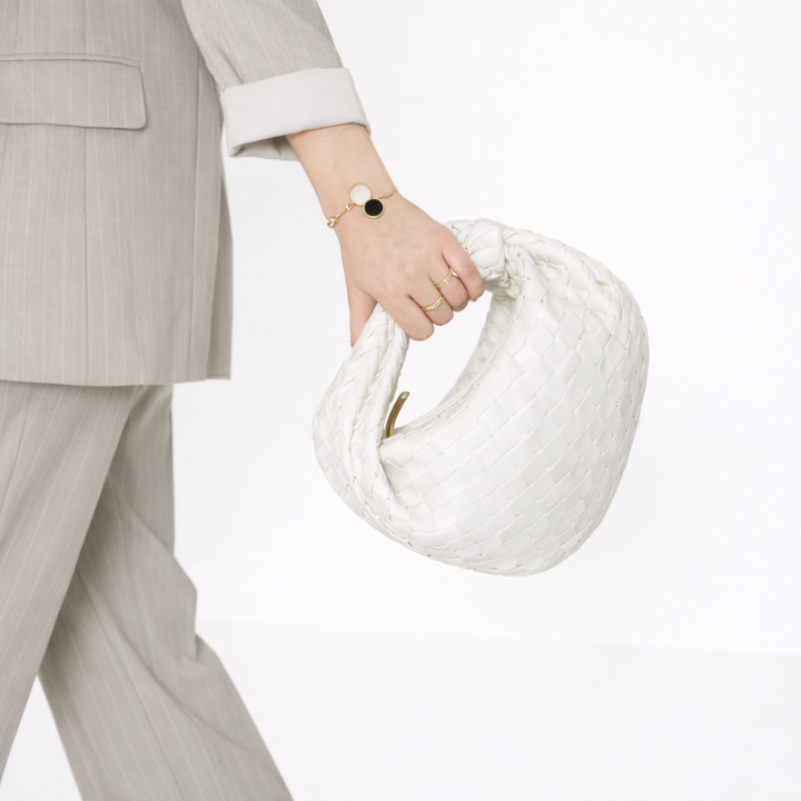 Elegant Woven Knot Handle Bag – Premium Vegan Leather