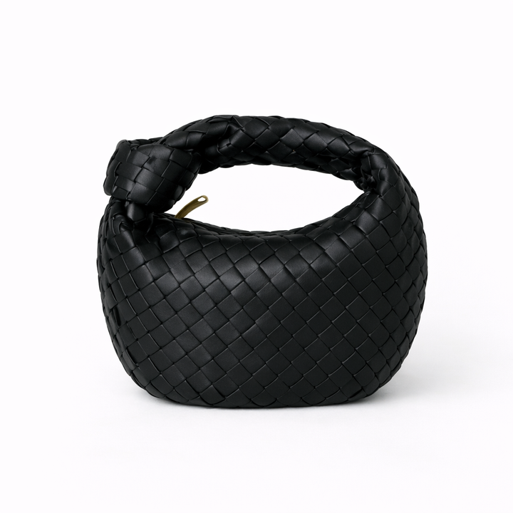 Elegant Woven Knot Handle Bag – Premium Vegan Leather