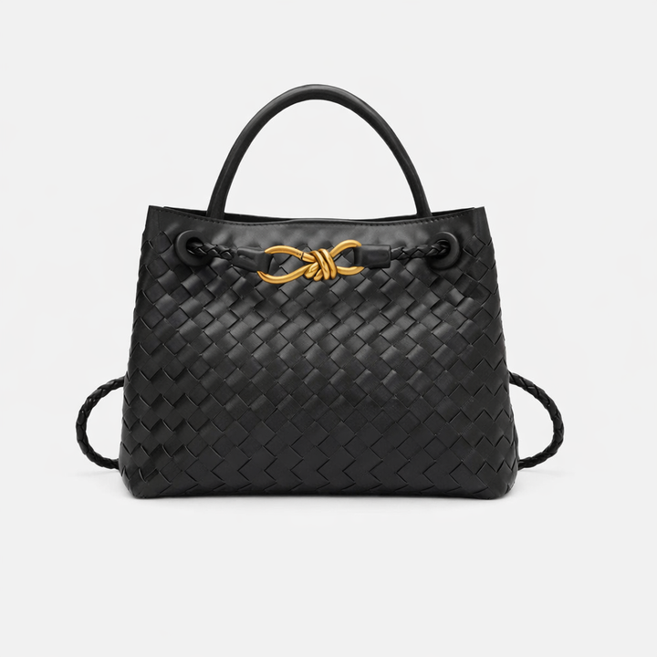 Elegant Woven Tote Bag – Soft Vegan Leather Shoulder Bag