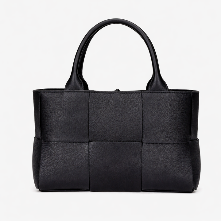 Elegant Woven Tote Bag – Plush Vegan Leather