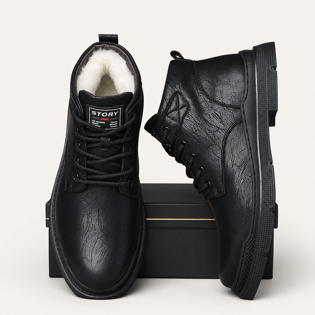 The Silverfield Men’s Classic Lace Up Leather Ankle Snow Boots