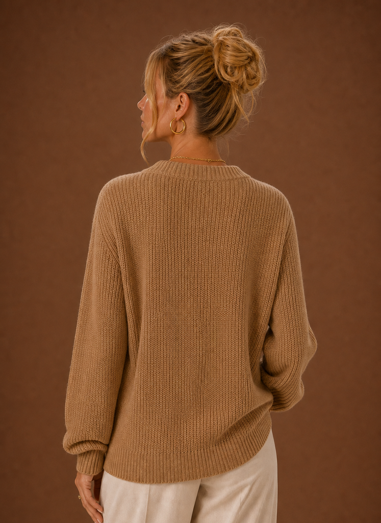 Women's Classic V Neck Button Front Knit Cardigan