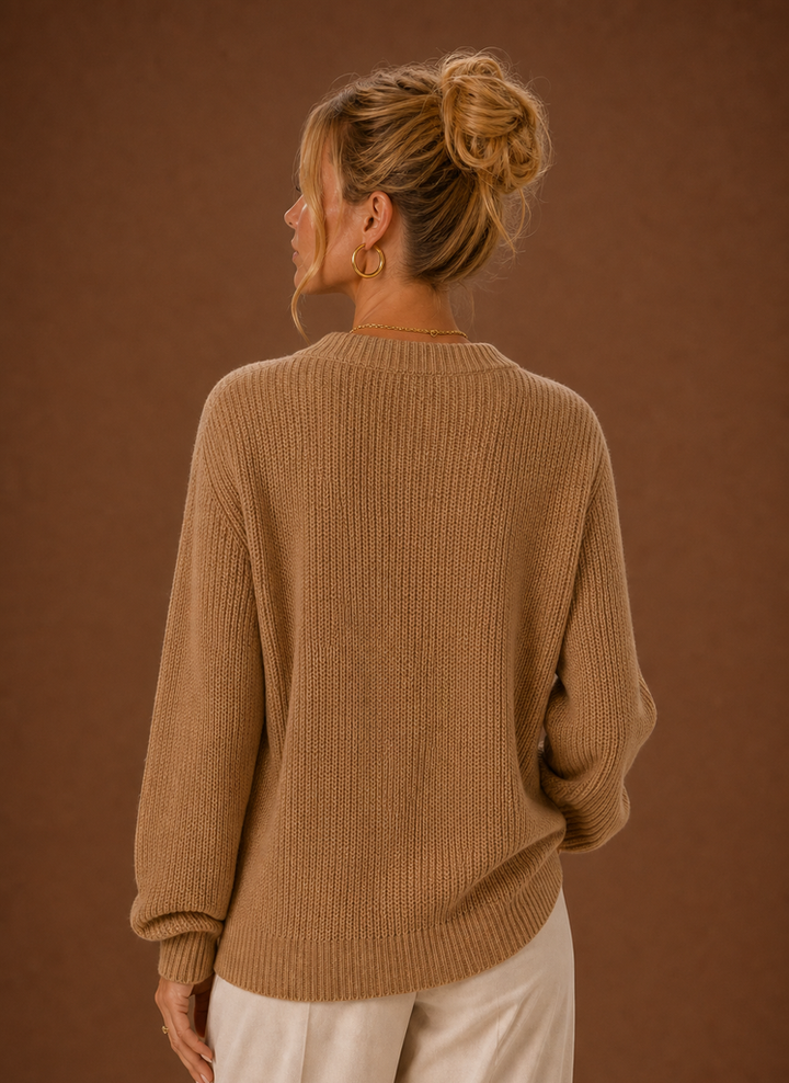 Women's Classic V Neck Button Front Knit Cardigan
