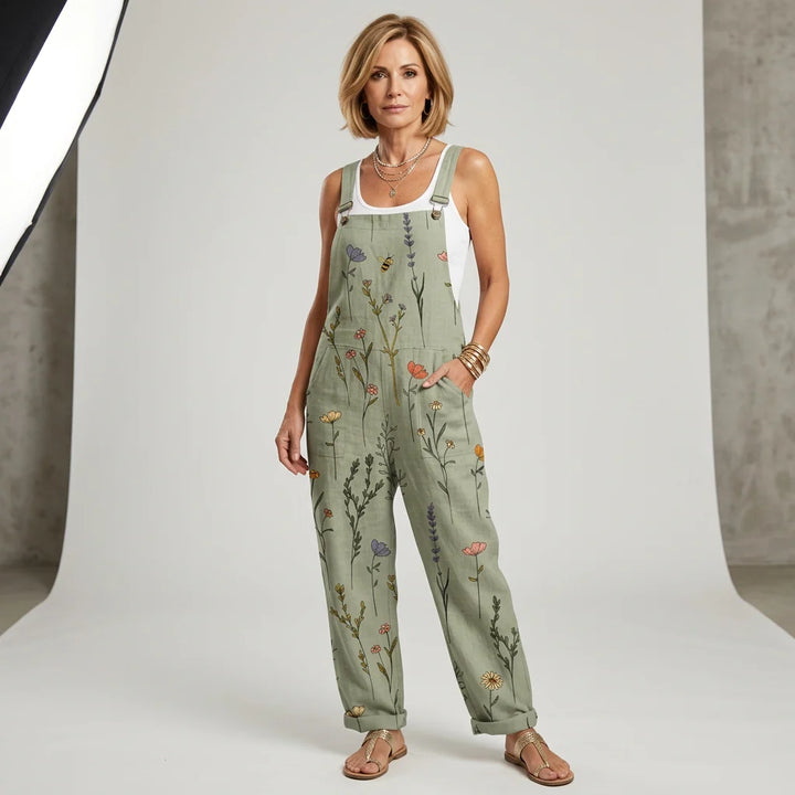 Casual Woven Strap Jumpsuit with Front Patch Pockets