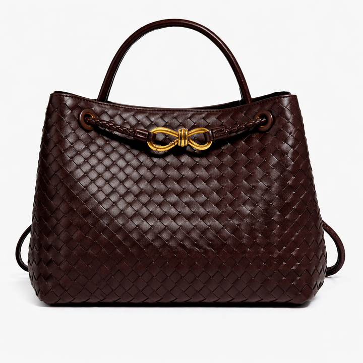 Elegant Woven Tote Bag – Soft Vegan Leather Shoulder Bag