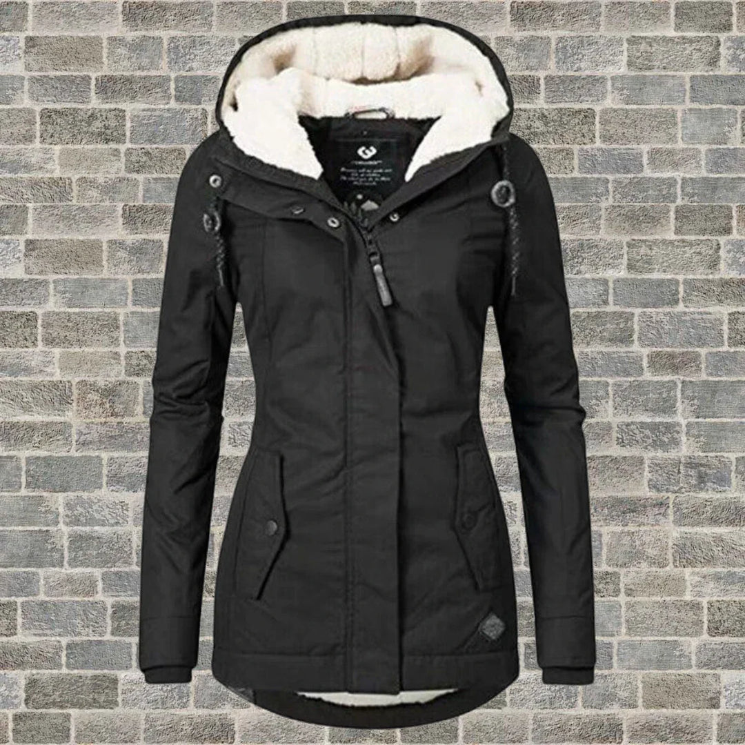 Women's Fur Hooded Winter Parka – Warm Fleece Lined Jacket