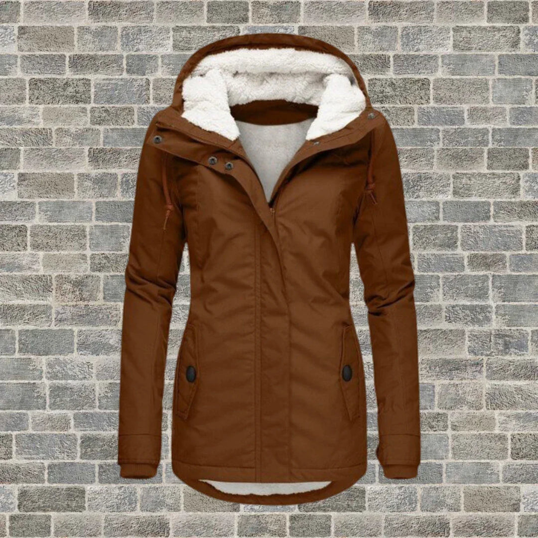 Women's Fur Hooded Winter Parka – Warm Fleece Lined Jacket