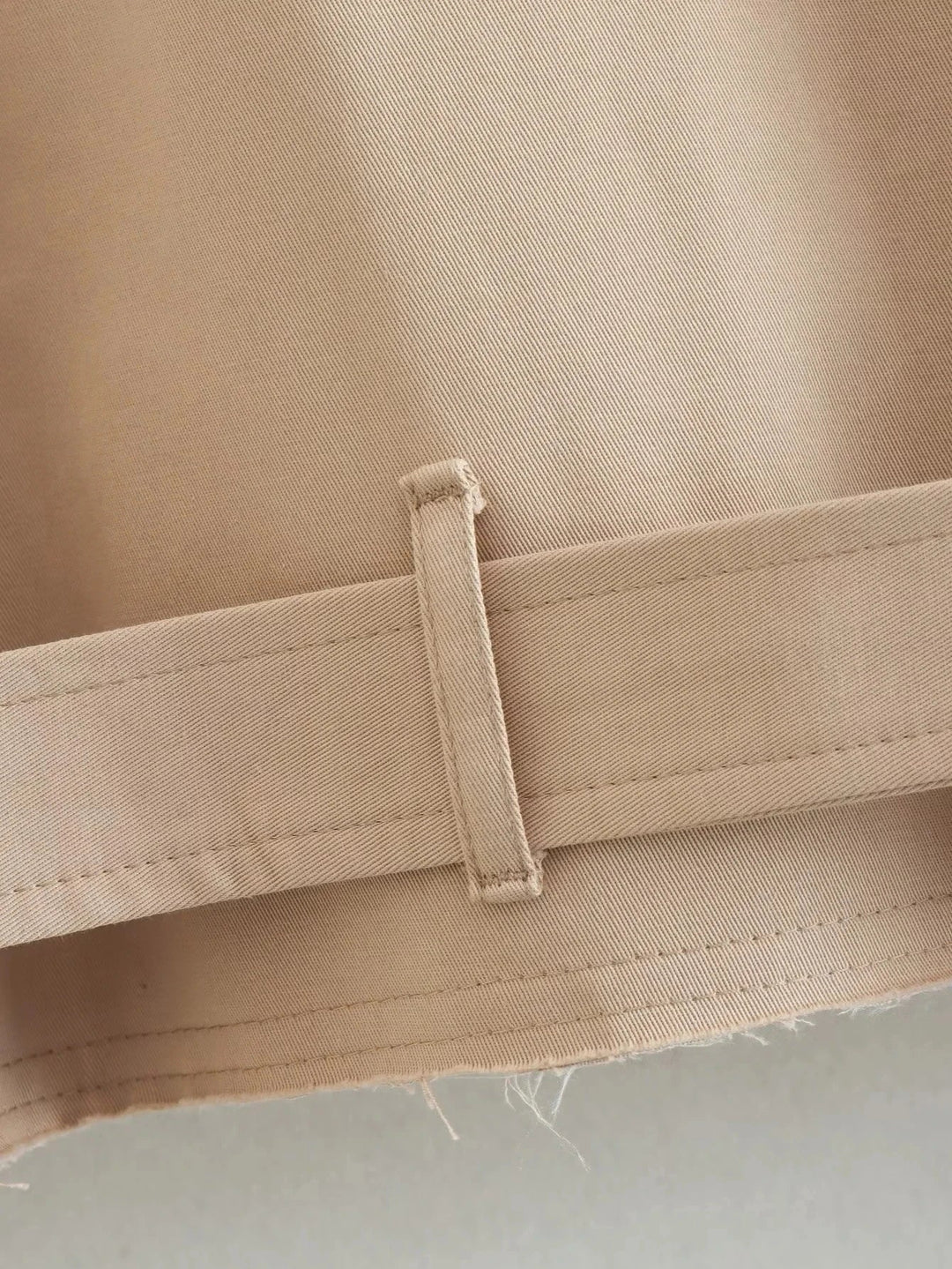 Women's Cropped Trench Jacket with Belted Waist