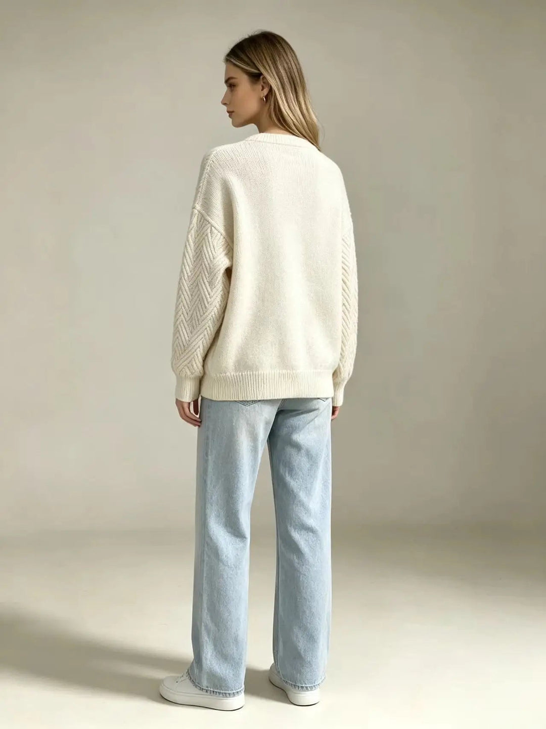 Women's Classic Cable Jumper with Crew Neck