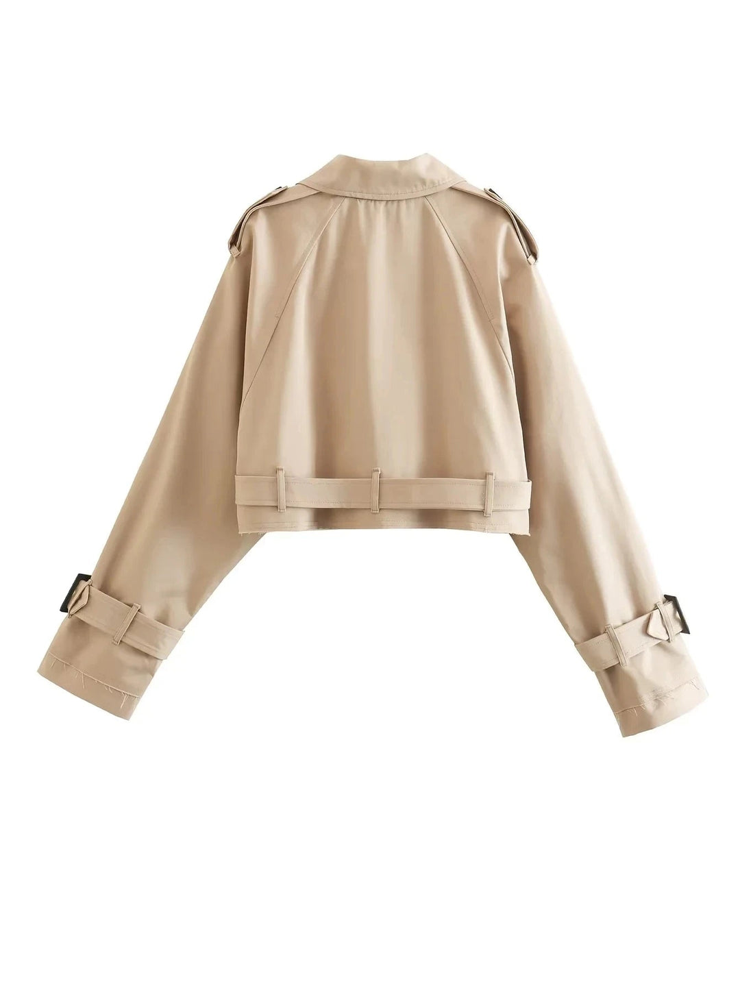 Women's Short Trench Coat with Tie Waist