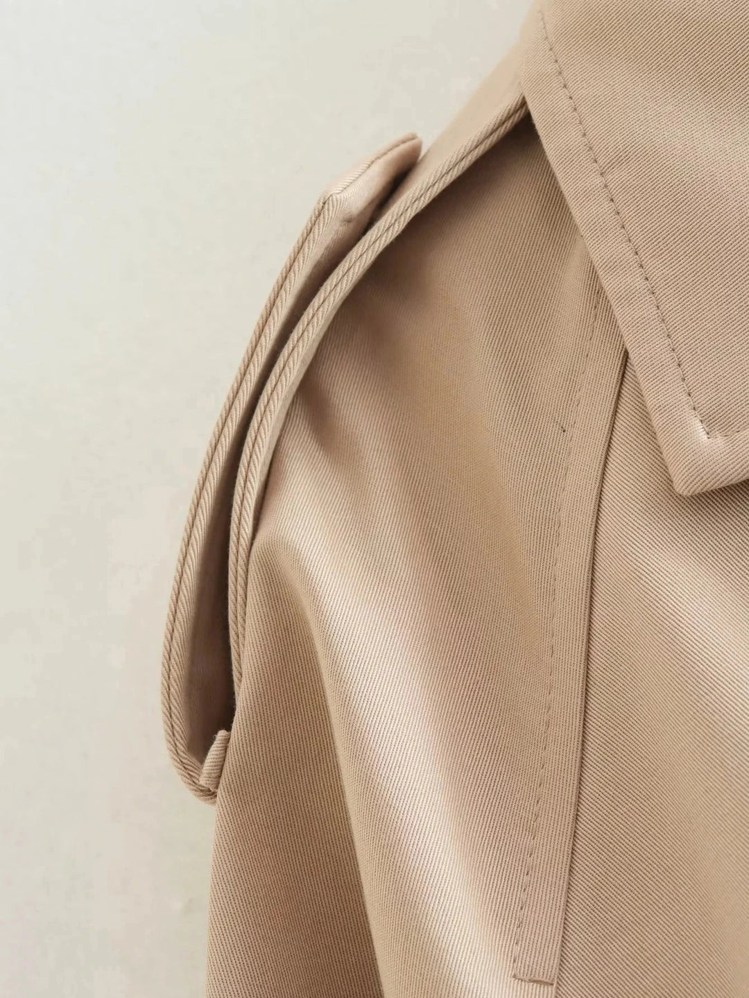 Women's Cropped Trench Jacket with Belted Waist