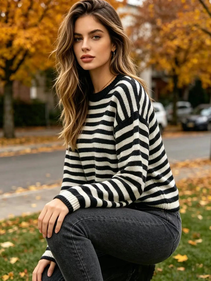 Women's Soft Knit Jumper in Classic Stripes