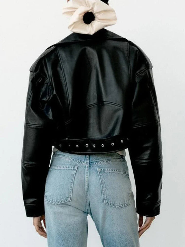 Women's Black Cropped Vintage Jacket