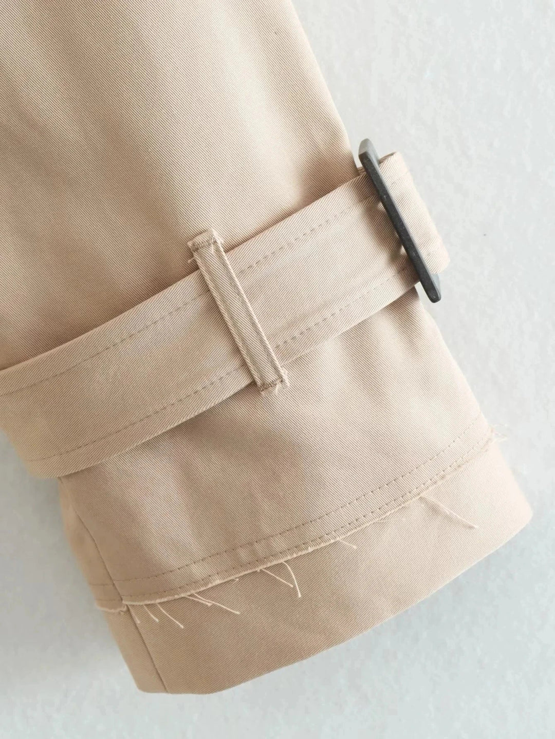 Women's Cropped Trench Jacket with Belted Waist