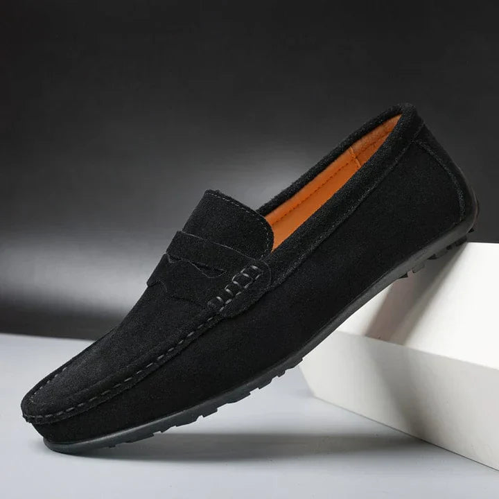 The Grosseto Men's Classic Suede Penny Loafers