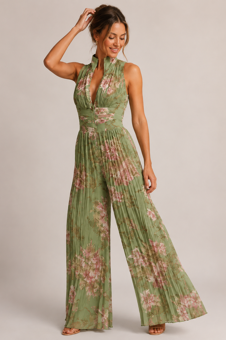 Women's Floral Wide Leg Jumpsuit