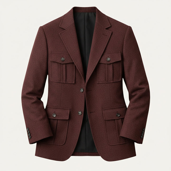 The Turin Men’s Multi Pocket Tweed Blazer Suit Jacket