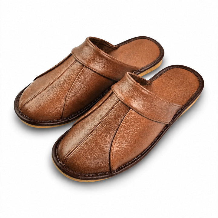 The Dumbarton Men's Faux Leather Mule Relaxes House Shoes