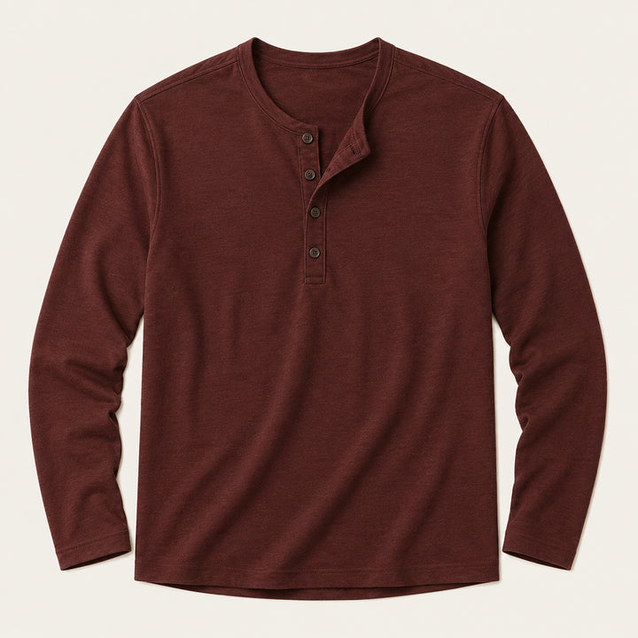 The Brisbane Men's Slim Fit Button Neck Cotton Shirt