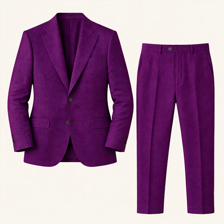 The Ashford Ridge Men’s Elegant Linen Wedding Suit – 2 Piece Single Breasted Set