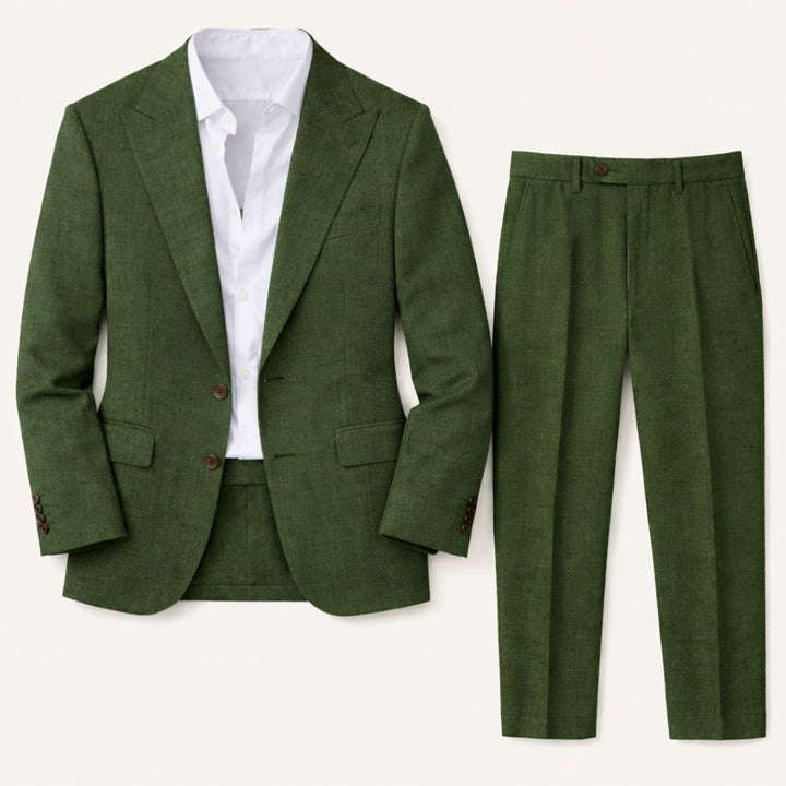 The Willowhill  Men’s Timeless Linen Wedding Suit – 2 Piece Single Breasted Set