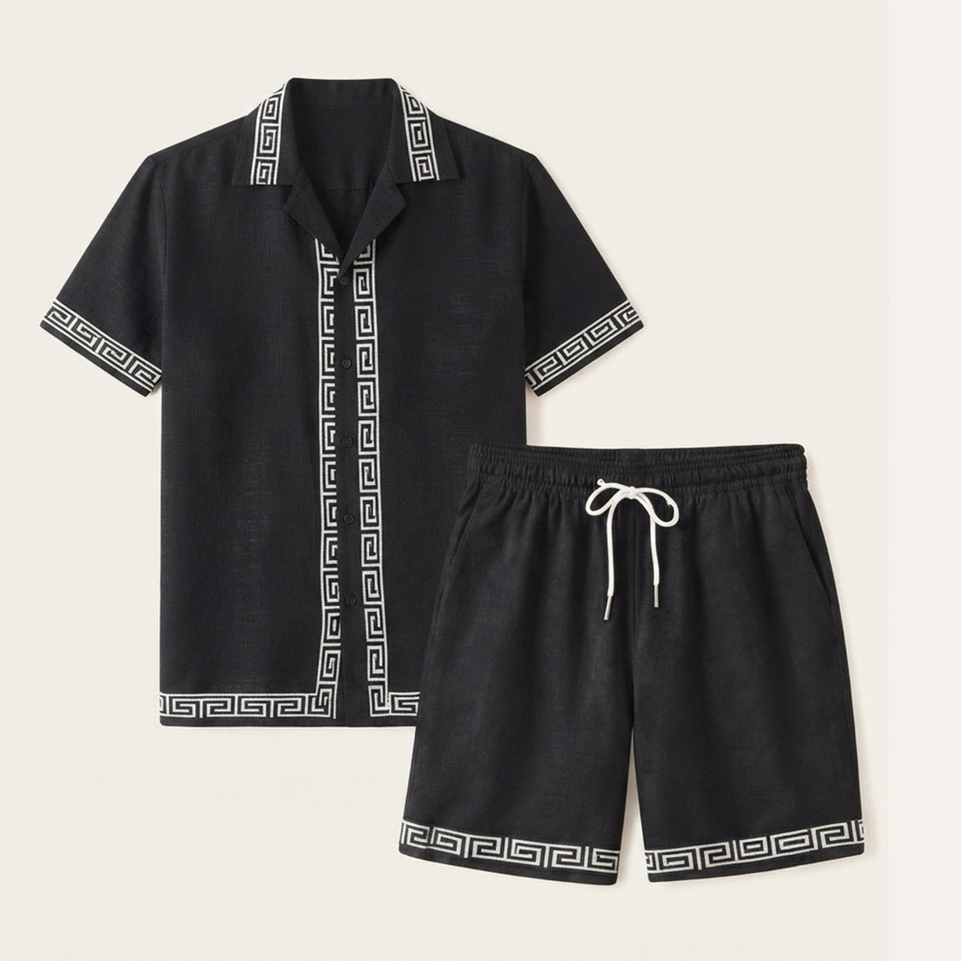 The Glenwood Ridge Men’s Casual Print Set – Shirt & Short