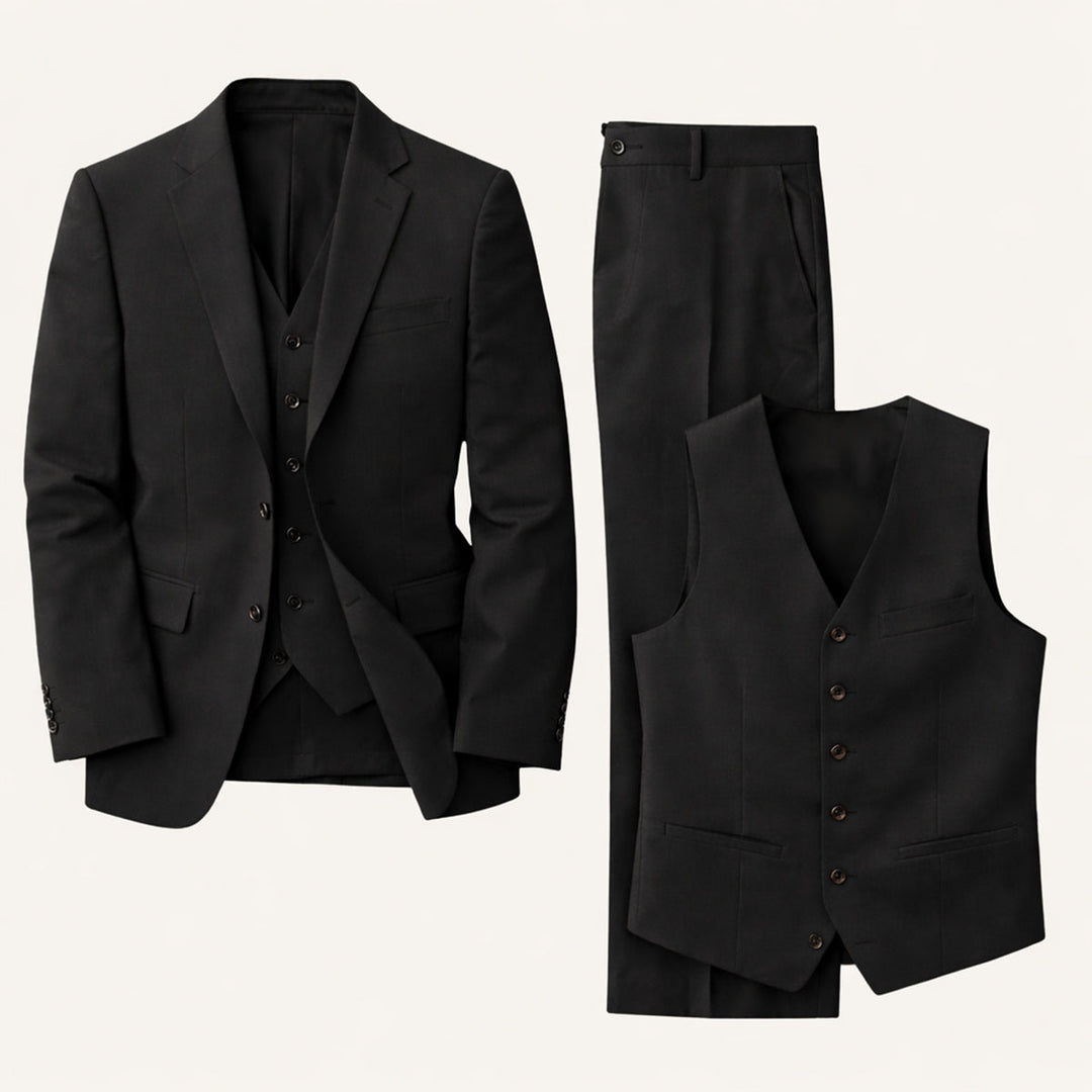 The Zermatt Men’s Elegant Linen 3 Piece Suit – Jacket, Vest & Pants