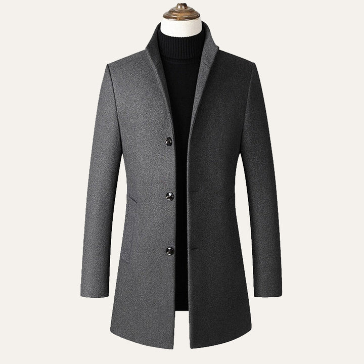 Men's Refined Single Breasted Wool Overcoat