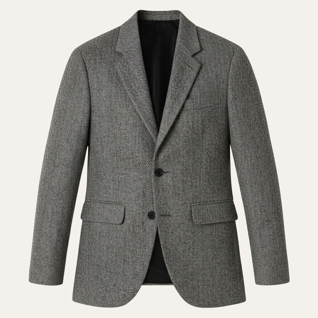 The Jefferson Men’s Classic Herringbone Tweed Blazer