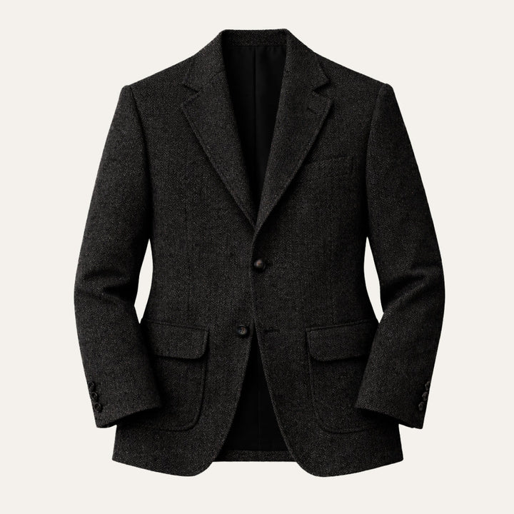 The Genoa Men’s Single Breasted Fishbone Tweed Blazer Jacket