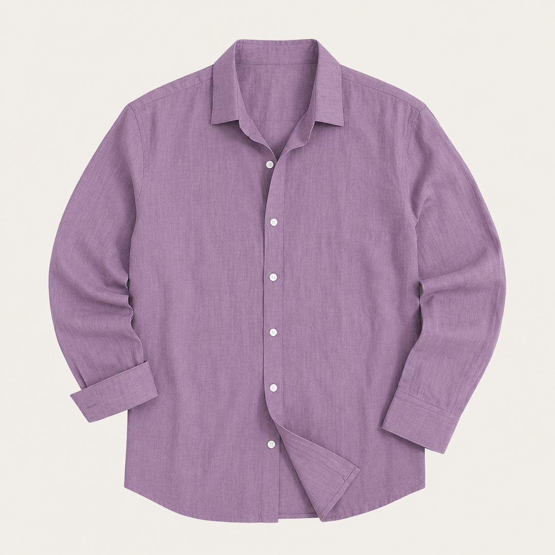 The Vail Men’s Cotton Linen Long Sleeve Button Down Shirt