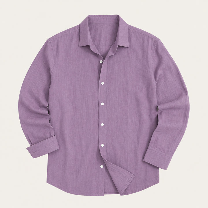 The Vail Men’s Cotton Linen Long Sleeve Button Down Shirt