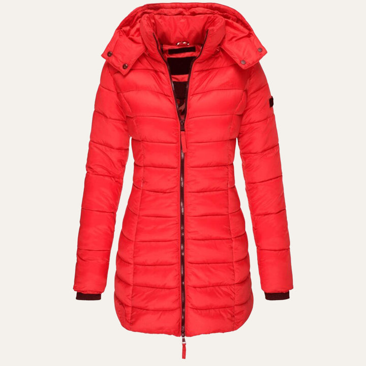 Women's Hooded Down Jacket for Autumn/Winter with Zipper