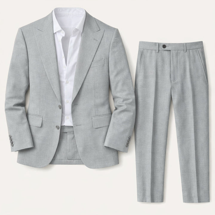 The Willowhill  Men’s Timeless Linen Wedding Suit – 2 Piece Single Breasted Set