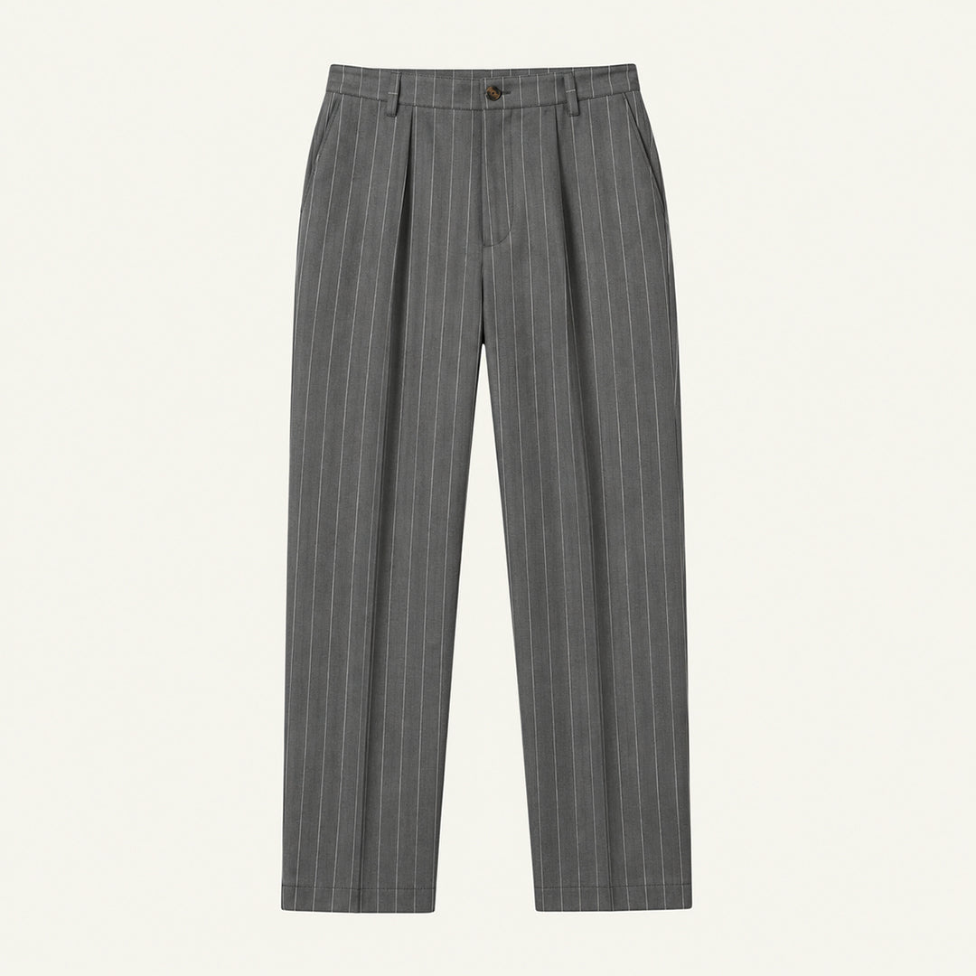 The Freycinet Men’s Lightweight Smart Casual White Pinstripe Dress Pants