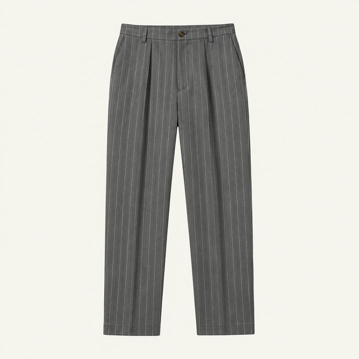 The Freycinet Men’s Lightweight Smart Casual White Pinstripe Dress Pants