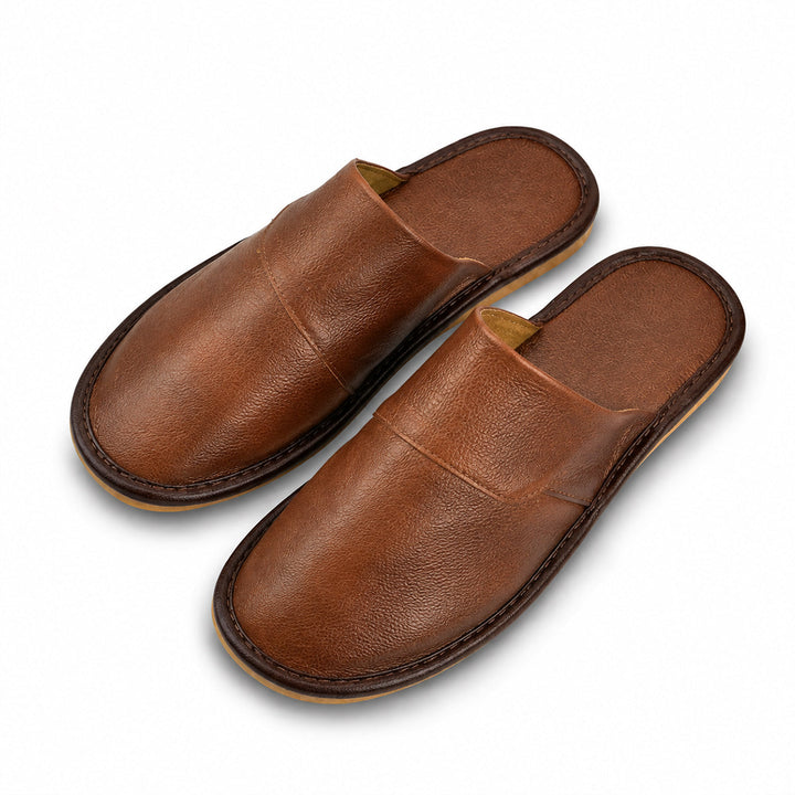 The Dumbarton Men's Faux Leather Mule Relaxes House Shoes