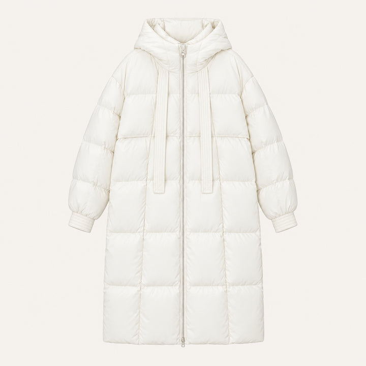 Women's Long Hooded Puffer Coat – Oversized Quilted Winter Jacket