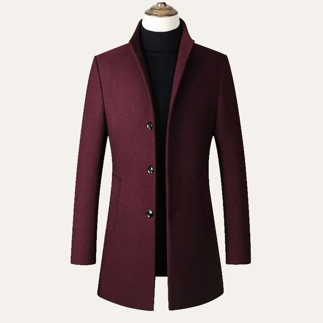 Men's Refined Single Breasted Wool Overcoat