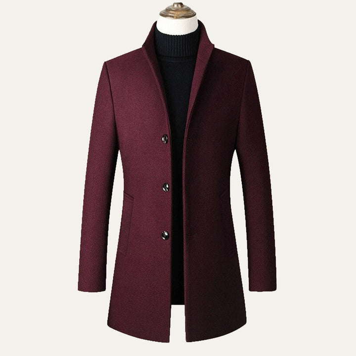 Men's Refined Single Breasted Wool Overcoat