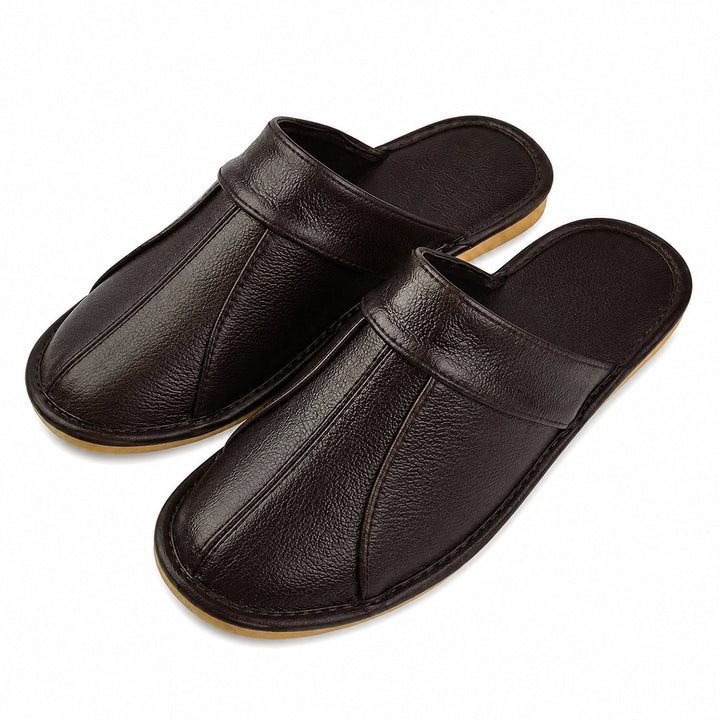 The Dumbarton Men's Faux Leather Mule Relaxes House Shoes