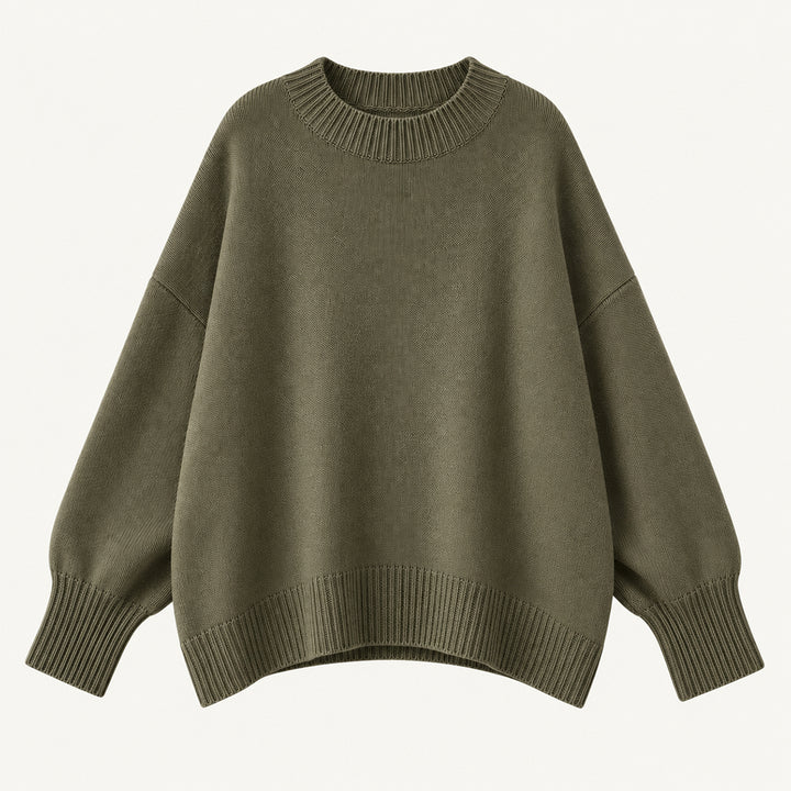 Women's Oversized Sweater with Asymmetrical Hem