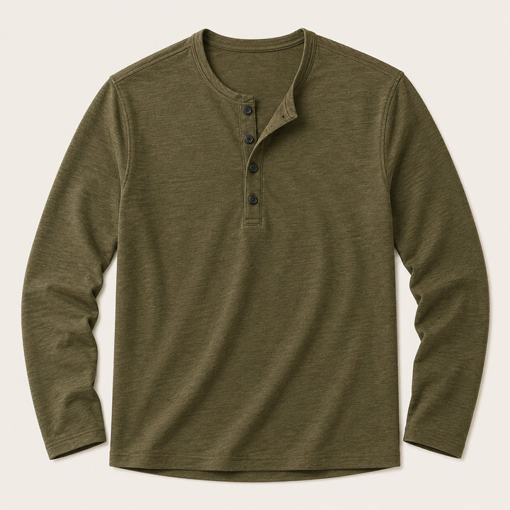 The Brisbane Men's Slim Fit Button Neck Cotton Shirt