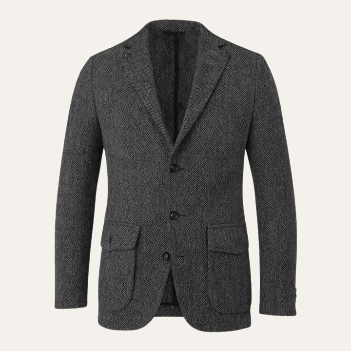The Soveria Men’s Single Breasted Wool Herringbone Tweed Blazer - Wedding Guest