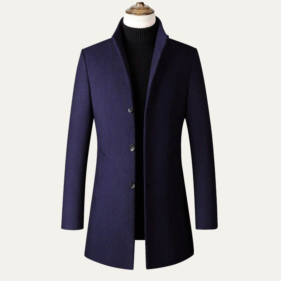 Men's Refined Single Breasted Wool Overcoat