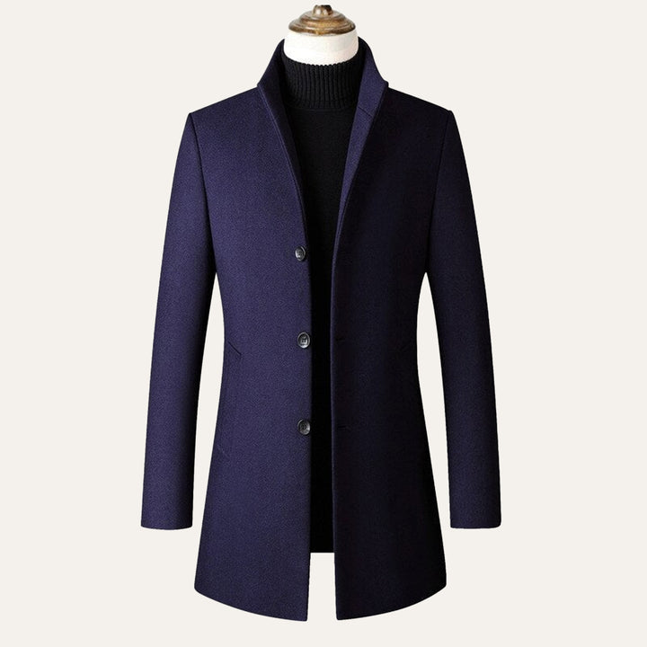 Men's Refined Single Breasted Wool Overcoat